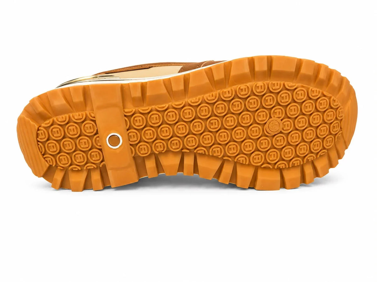 Original Sneakers Damă Camel-Bej cu Platformă Înaltă,