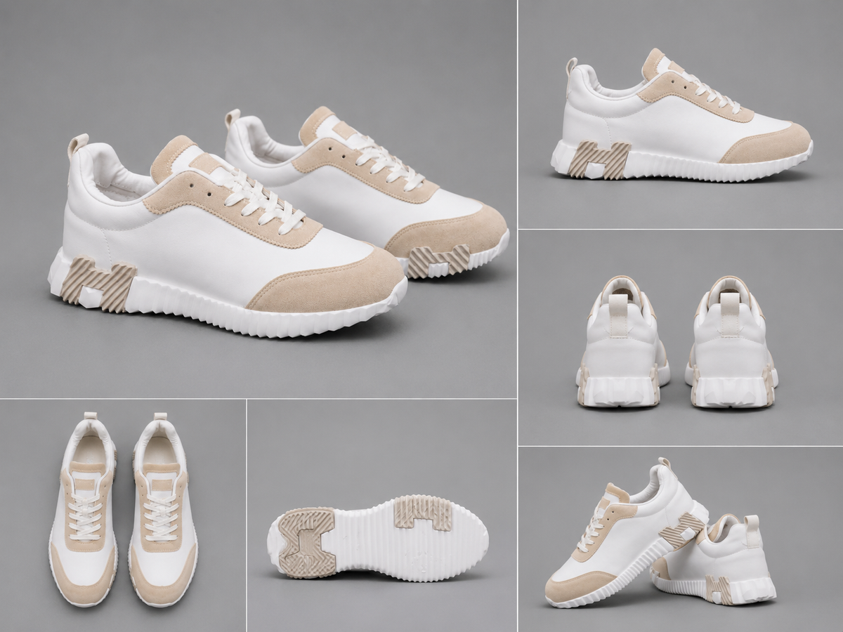 Pantofi Casual Bărbați Alb-Bej, Design Modern și Confortabil,
