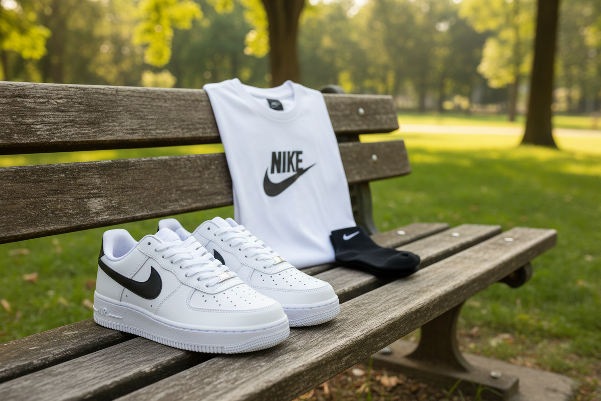 Air Force 1 Low Alb/Negru