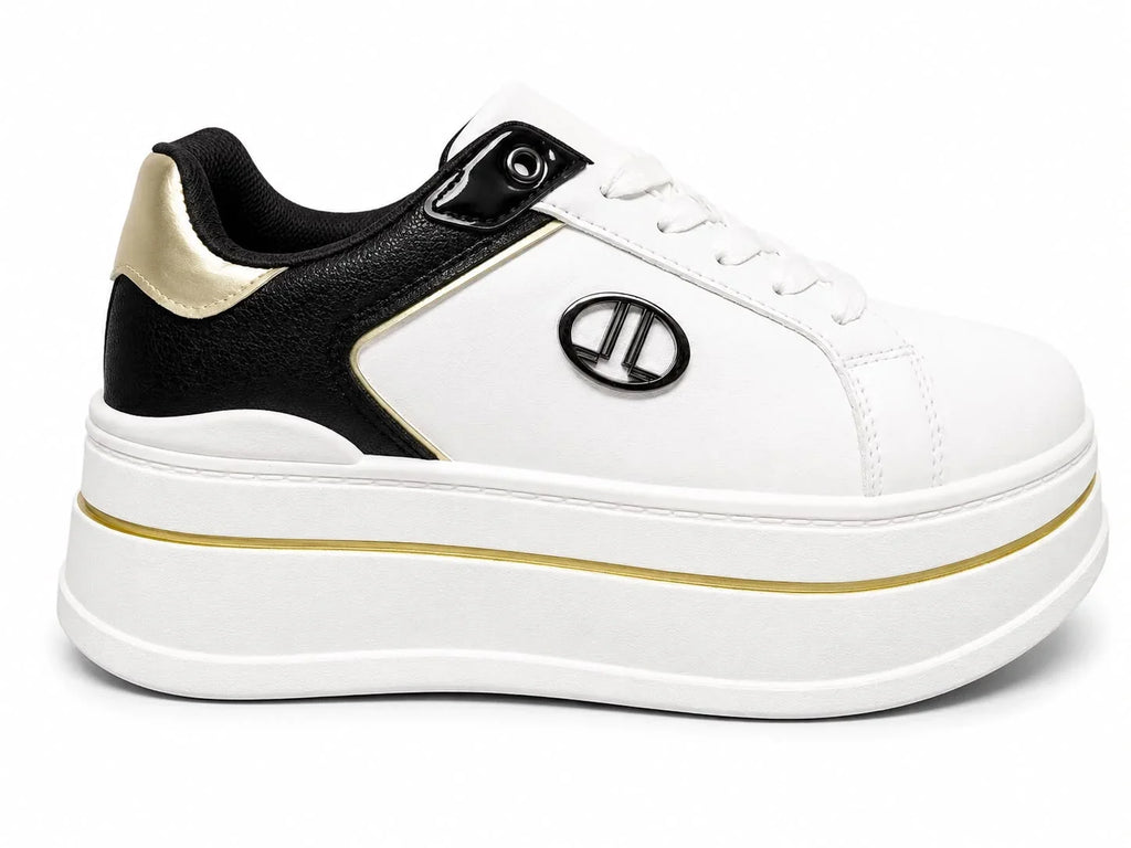 Original Sneakers Damă Albi cu Platformă Înaltă,