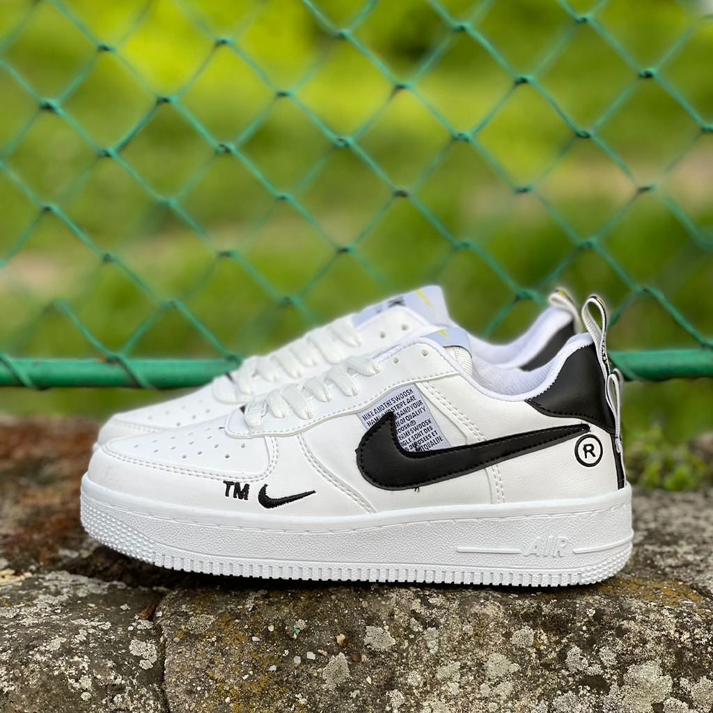 AF1 TM Low Alb-Negru