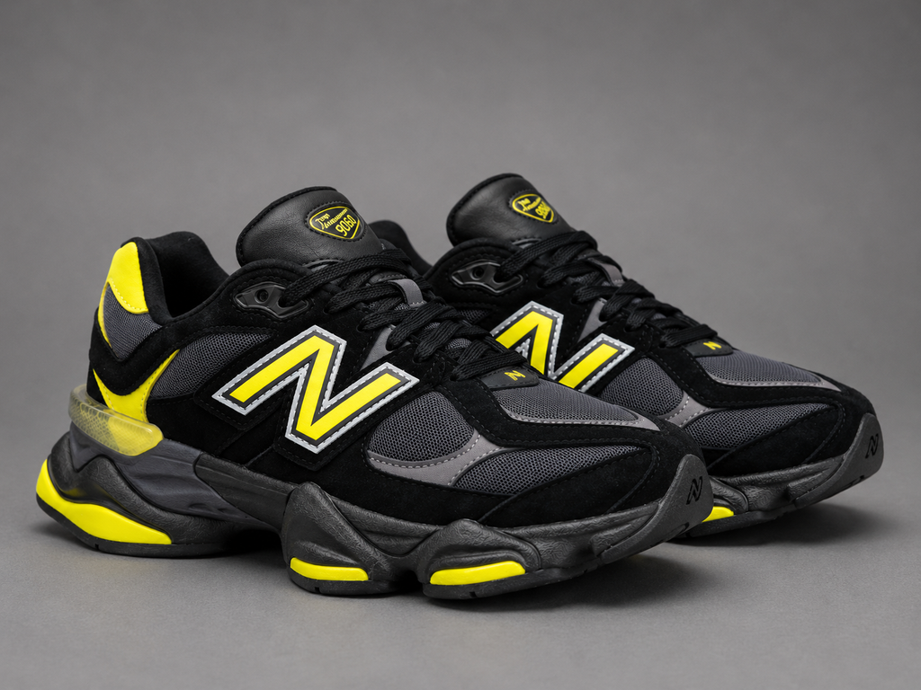 Sneakers Bărbați Black Neon – Design Sport-Urban, Accente Galben Neon și Talpă Confortabilă cu Absorbție a Șocurilor