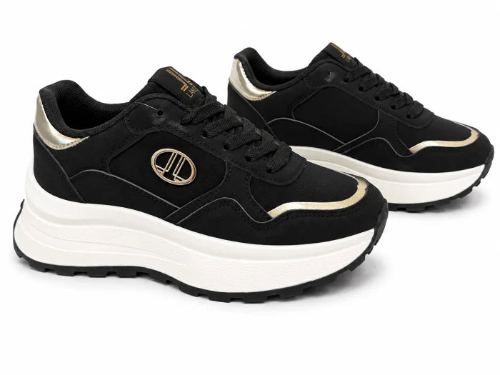 Original Sneakers Damă Negri cu Talpă Înaltă,