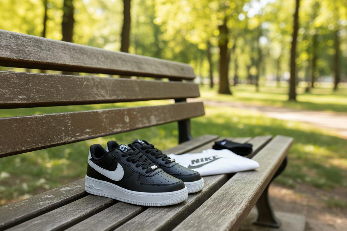 AF1 Low Negru-Alb