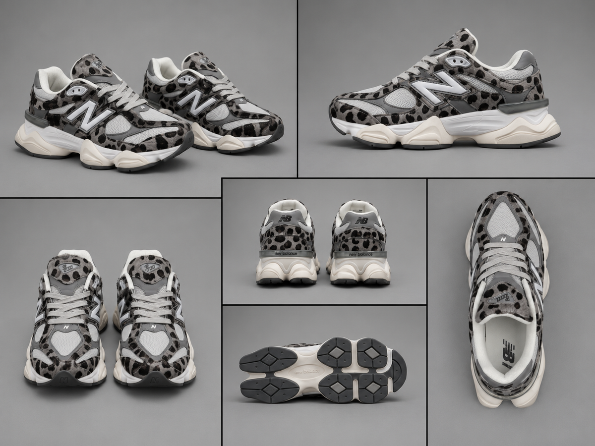 Pantofi Sport Damă Animal Print Gri, Albi și Negri, Talpă Confort
