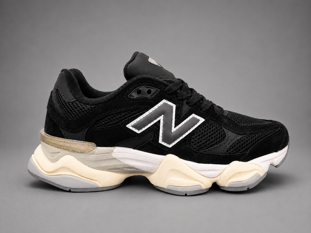 Sneakers Bărbați Black & Cream – Design Urban Modern, Talpă Confortabilă cu Absorbție a Șocurilor și Detalii Contrastante