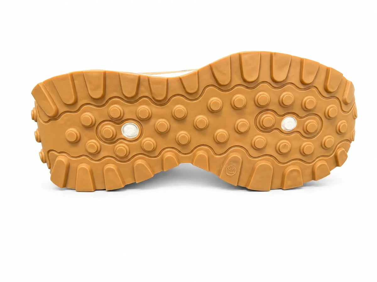 Original Sneakers Damă Bej cu Talpă Înaltă