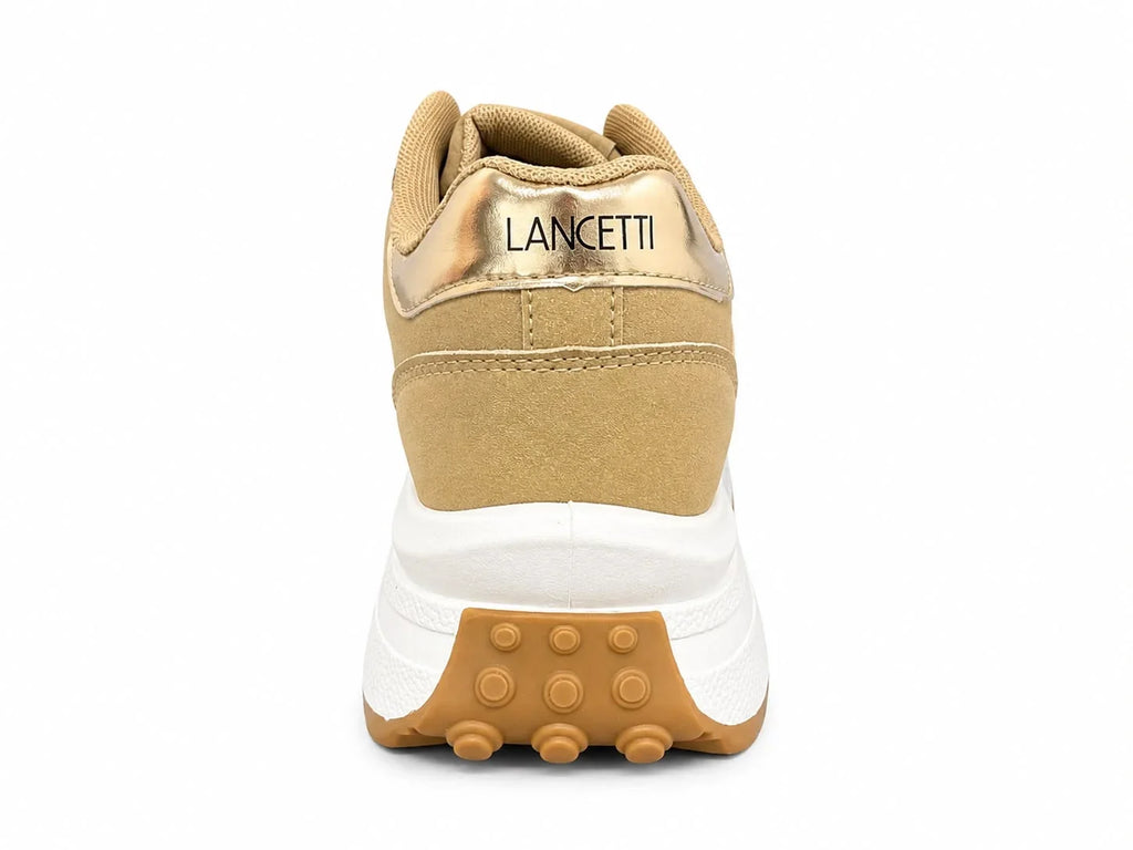 Original Sneakers Damă Bej cu Talpă Înaltă