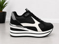 Original Sneakers Damă Negri cu Platformă Înaltă Alb-Negru,